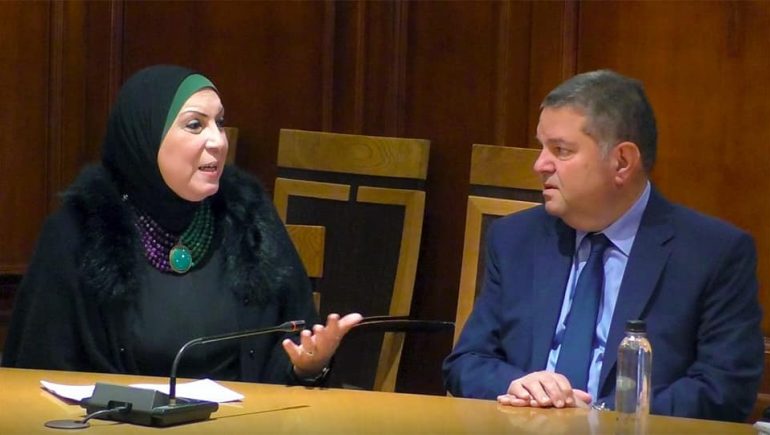 نيفين جامع وزيرة التجارة والصناعة و هشام توفيق وزير قطاع الأعمال العام