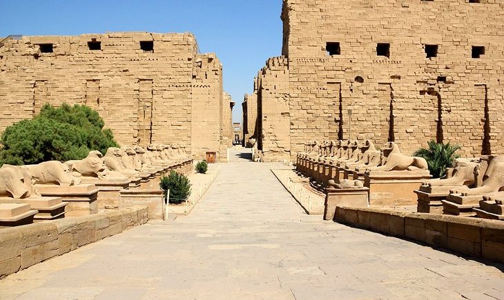 معبد الكرنك ؛ طريق الكباش ؛ الآثار