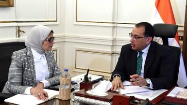مصطفى مدبولى و هالة زايد وزيرة الصحة